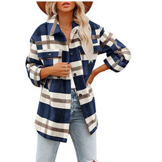 Damen Flanelljacke im lässigen Karomuster R&B