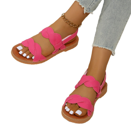 Damen Riemensandalen mit geflochtenen Details R&B