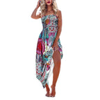 Damen Maxikleid im modernen Bohème-Stil mit dekorativem Muster R&B