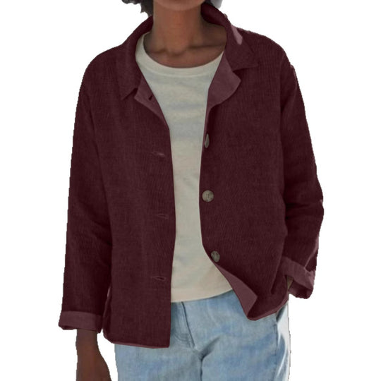 Damen Leichte Überwurfjacke mit strukturiertem Webmuster R&B