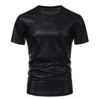 Herren Glamouröses Kurzarmpullover im Schlangenleder-Look