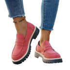 Damen Mokassin-Slipper mit rutschfester Profilsohle und modischer Lederoberfläche R&B
