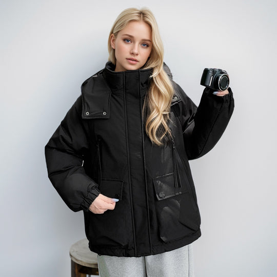 Damen sportliche Übergangsjacke mit vielfältigen Taschen und verstellbarem Kragen R&B