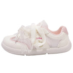 Damen Sneakers mit verspielten Rüschen und luftiger Mesh-Oberfläche
