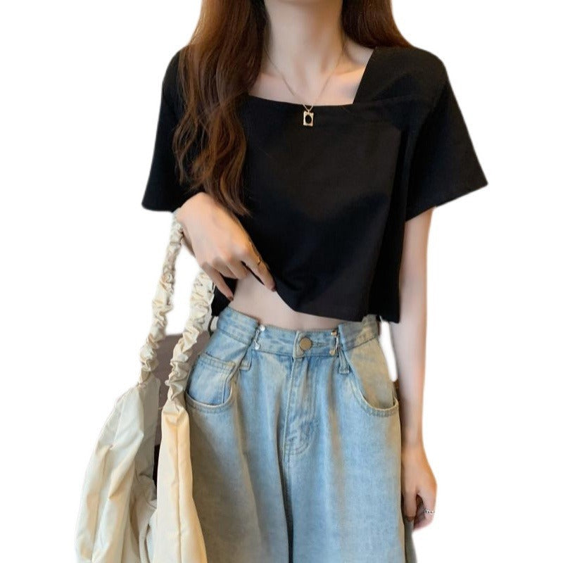 Damen Cropped T-Shirt mit modernen Details