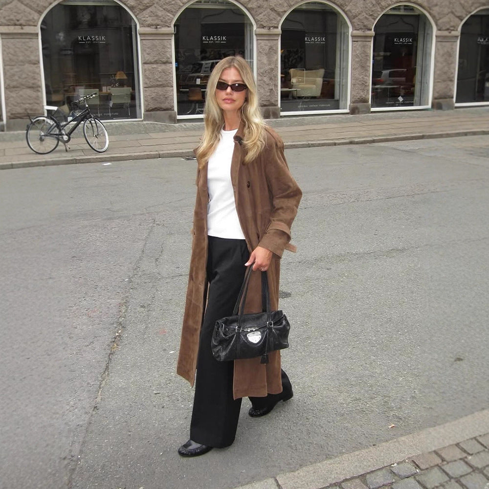 Damen eleganter und stilvoller Longcoat R&B