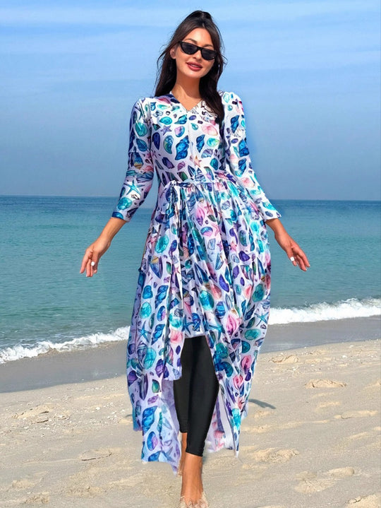 Damen Strandkleid mit asymmetrischem Schnitt R&B