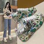 Damen Sneakers im bunten Comic-Design mit rutschfester Sohle R&B