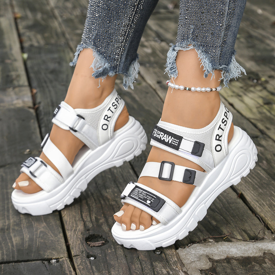 Damen Sportliche Sandalen mit verstellbarem Riemen und rutschfester Sohle R&B