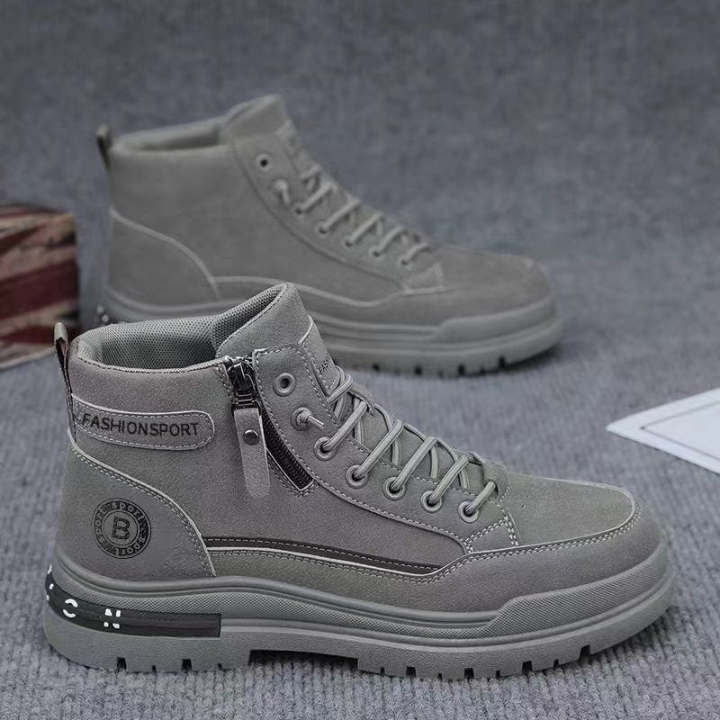 Damen Modische High-Top Stiefel mit robustem Sohlenprofil und praktischem Reißverschluss