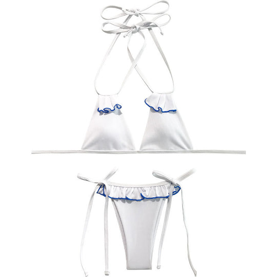 Damen Triangel-Bikini mit Rüschen und einzigartigem Schnitt R&B