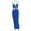 Damen Figurbetontes Maxikleid mit transparenten Einsätzen und Raffung R&B