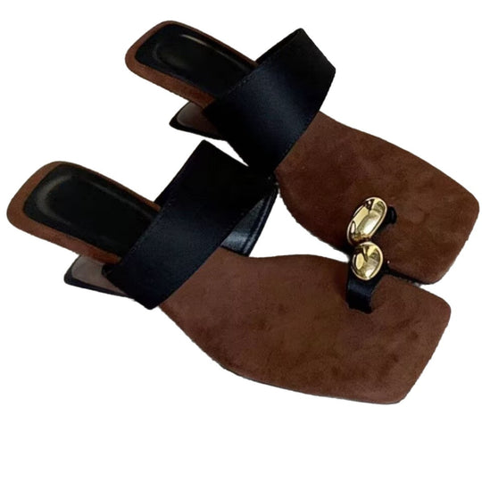 Damen Elegante Sandalen mit dekorativem Goldakzent und komfortablem Fußbett R&B