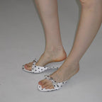 Damen Badeschuhe mit modischem Punkteüberwurf und raffiniertem Schleifendesign R&B
