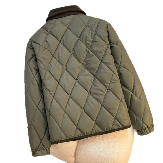 Damen Leicht isolierte Steppjacke mit kontrastierendem Kragen und praktischen Taschen R&B