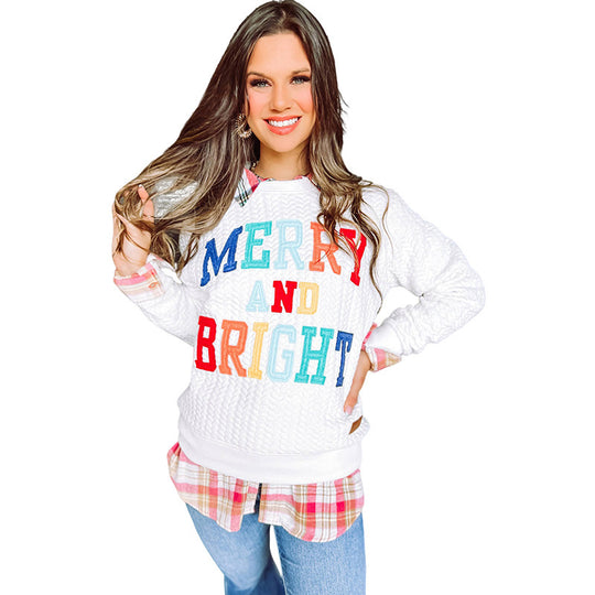 Damen Gemütlicher Sweatshirt mit fröhlicher Schriftzuggestaltung R&B