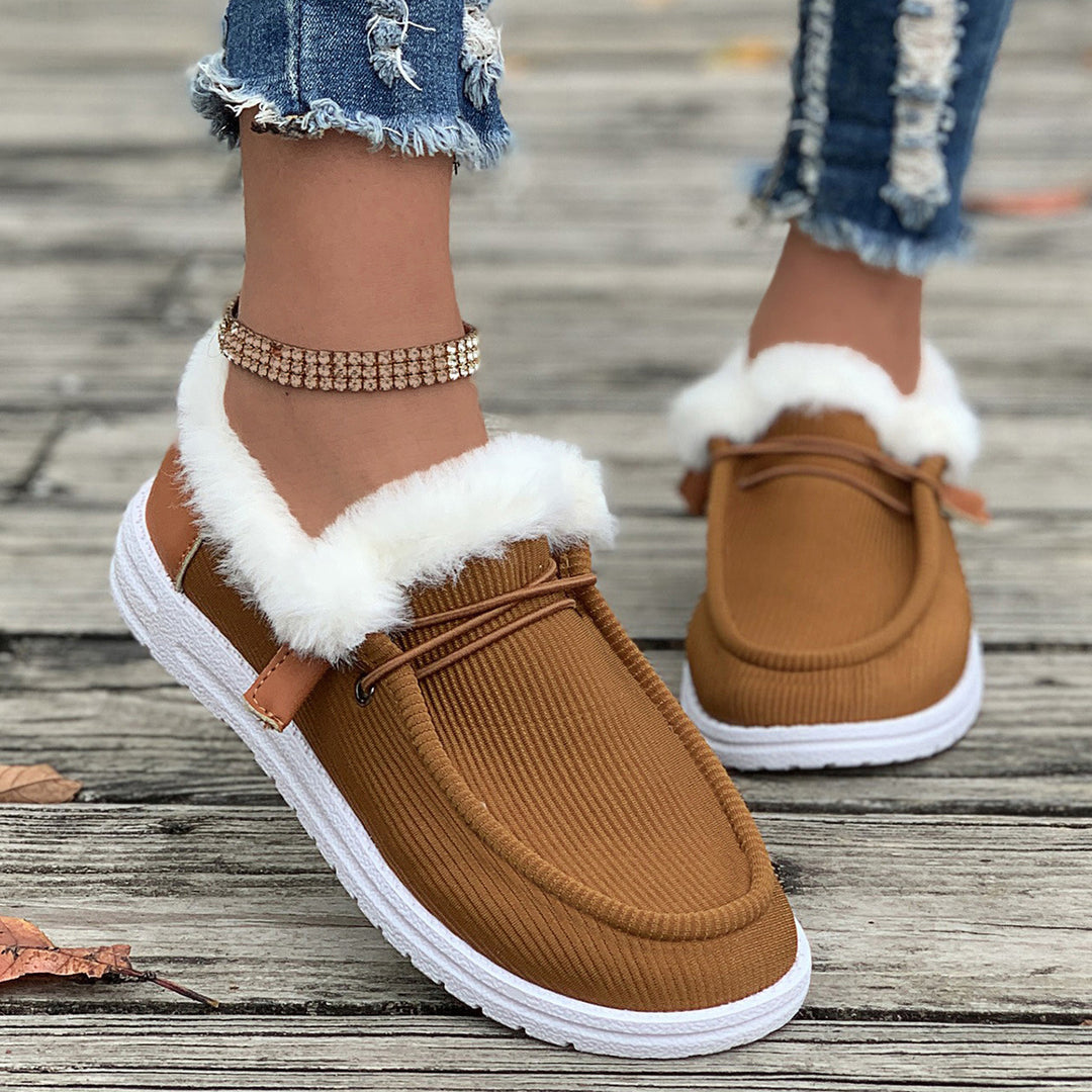 Damen Flauschige Slip-On Hausschuhe mit weichem Innenfutter R&B