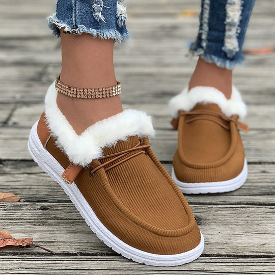 Damen Flauschige Slip-On Hausschuhe mit weichem Innenfutter R&B