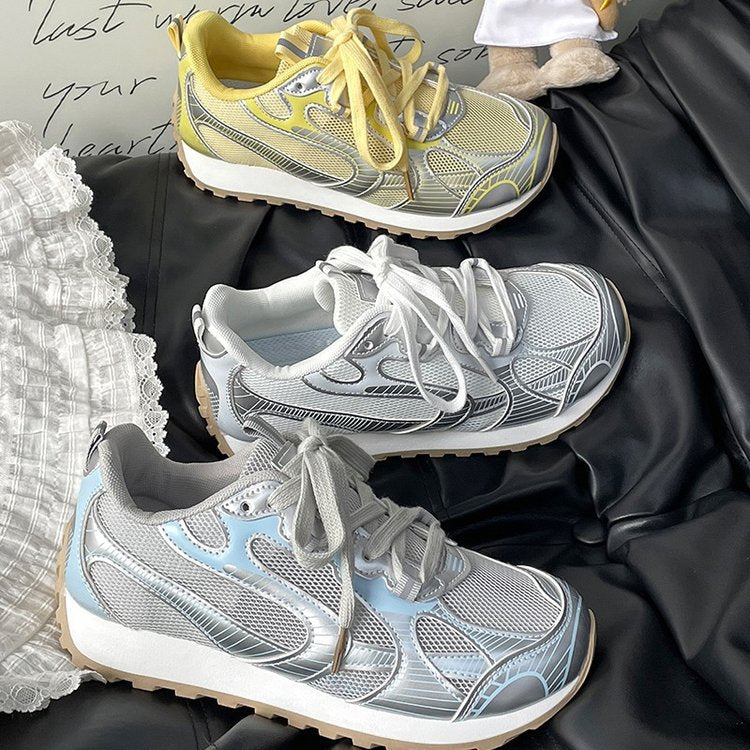 Damen Sportliche Lauf-Sneaker mit atmungsaktiver Mesh-Oberfläche und stoßdämpfender Sohle R&B
