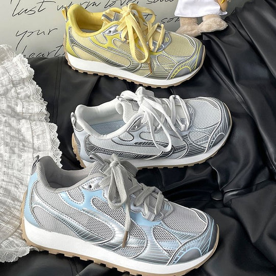 Damen Sportliche Lauf-Sneaker mit atmungsaktiver Mesh-Oberfläche und stoßdämpfender Sohle R&B