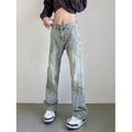 Herren weite Denim-Jeans mit modischem Used-Look