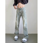 Herren weite Denim-Jeans mit modischem Used-Look