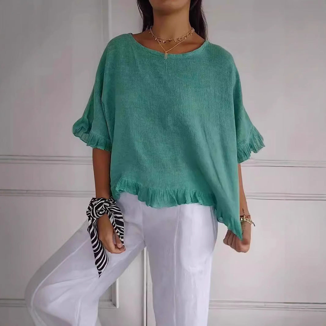 Damen Leichtes Shirt mit Fransen R&B