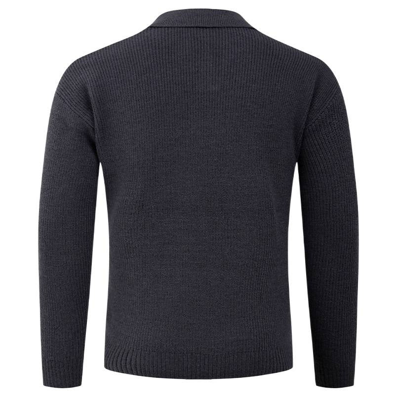 Herren Strickpullover mit klassischem Kragen und strukturierter Optik R&B