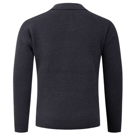 Herren Strickpullover mit klassischem Kragen und strukturierter Optik R&B