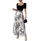 Damen Elegantes Maxikleid mit floralem Design und tailliertem Schnitt R&B