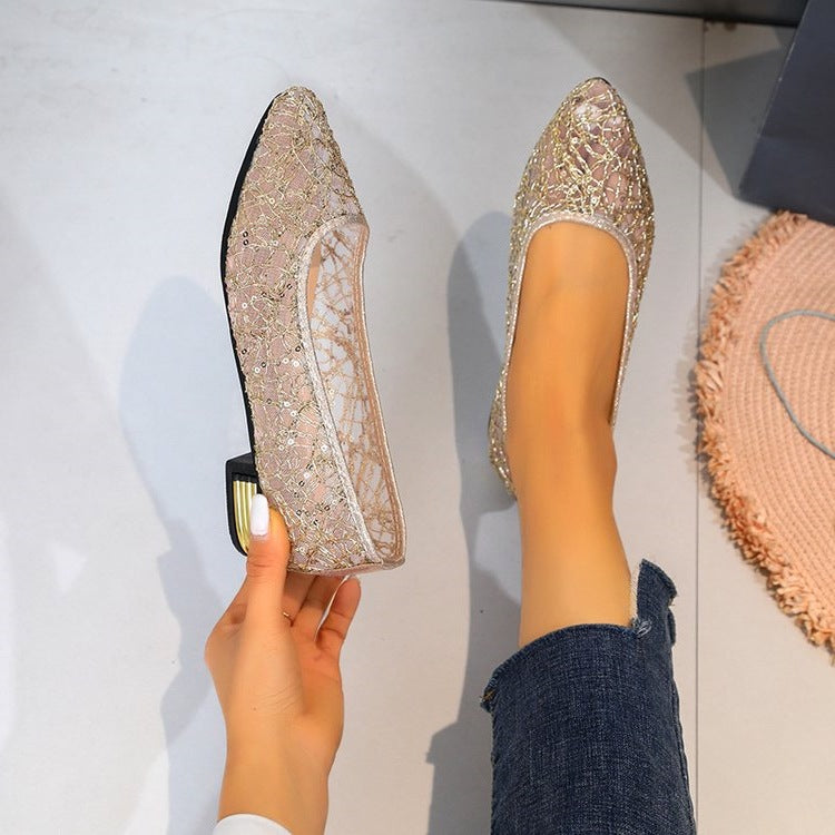 Damen Ballerinas mit funkelnden Verzierungen R&B