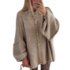 Damen Strickjacke mit oversized Schnitt und eleganten Knopfdetails R&B