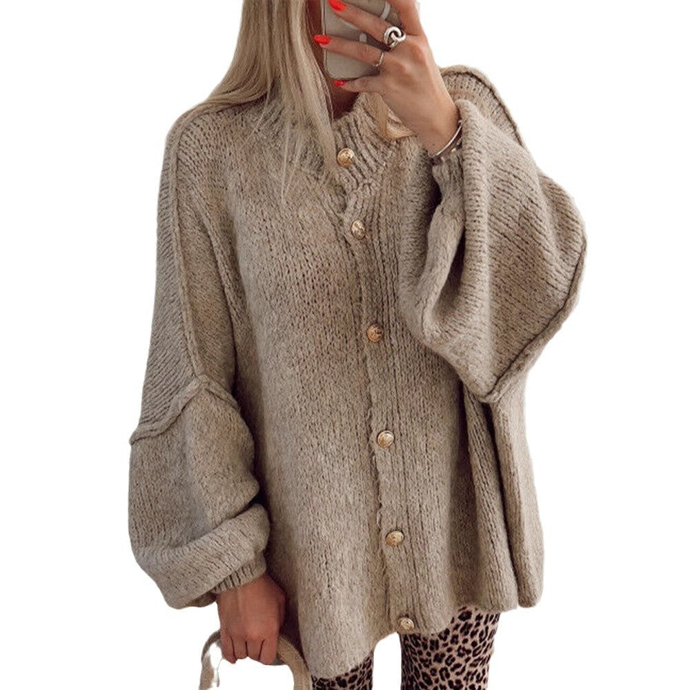 Damen Strickjacke mit oversized Schnitt und eleganten Knopfdetails R&B