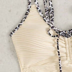 Damen Tankini mit gerafftem Oberteil und verspieltem Kordelzug R&B