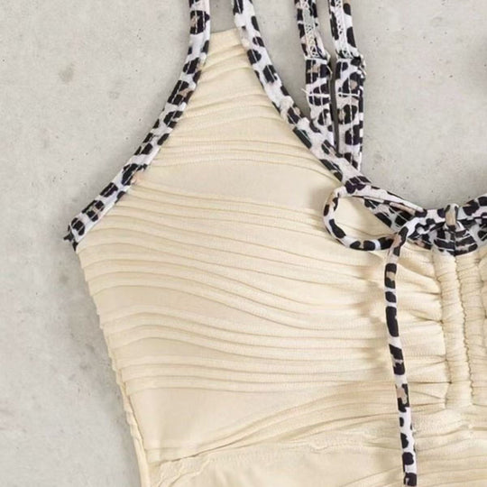 Damen Tankini mit gerafftem Oberteil und verspieltem Kordelzug R&B