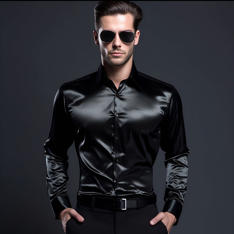 Herren elegante und glänzende Hemd R&B