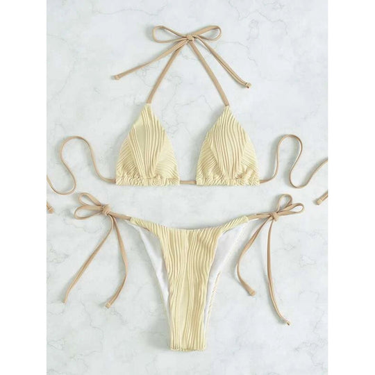 Damen Triangel-Bikini mit raffiniertem Falten-Design R&B