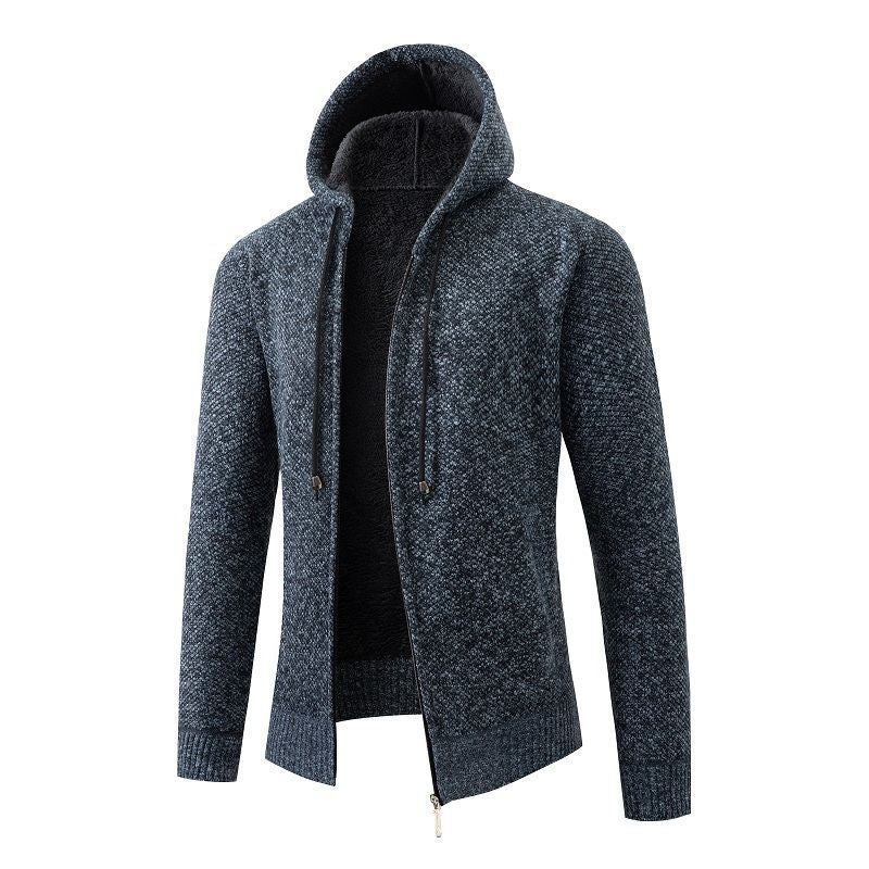 Herren gefütterte Strickjacke mit Kapuze R&B