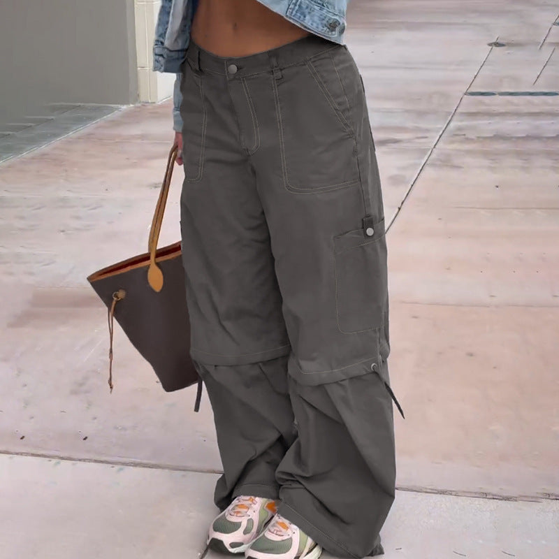 Damen modische Utility-Hose mit verstellbarem Saum und praktischen Taschen R&B
