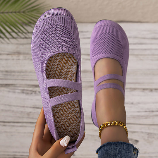 Damen Flexible und atmungsaktive Ballerinas mit Faltmechanismus R&B