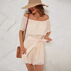 Damen Jumpsuit mit eleganter Rüsche und verstellbarem Taillengürtel R&B