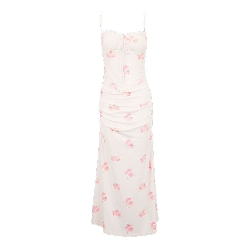 Damen Maxikleid mit zarten Rüschendetails und floralem Mustermix R&B