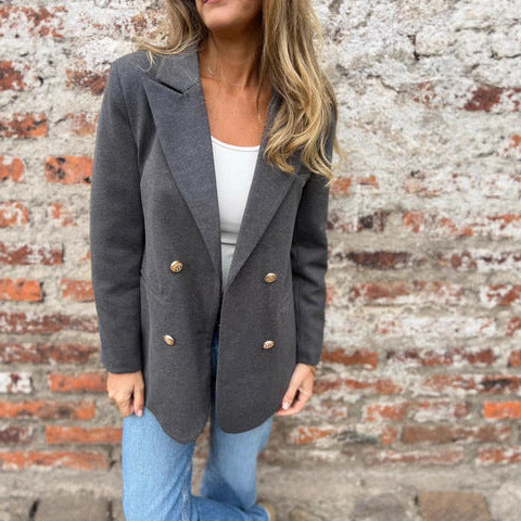 Damen eleganter und bequemer Blazer mit doppelter Knopfleiste R&B