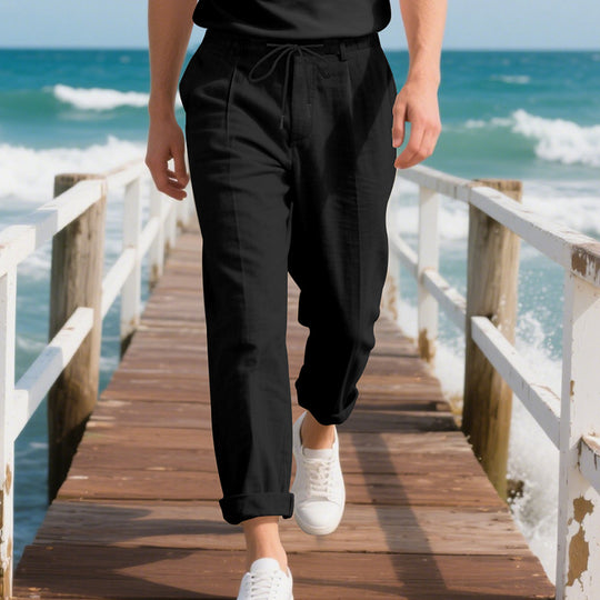 Herren leichte, atmungsaktive Strandhose mit verstellbarem Kordelzug und praktischen seitlichen Taschen R&B