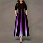 Damen Maxikleid mit eleganten Seitentaschen und luxuriösem Glanz R&B