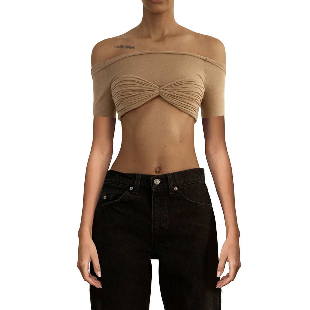 Damen Crop-Oberteil mit Raffungen R&B