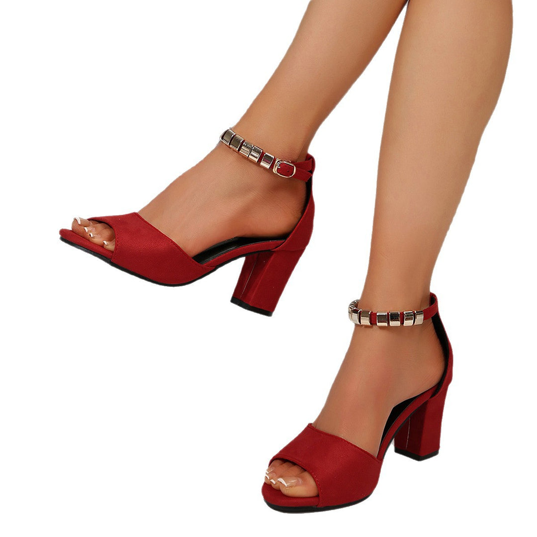 Damen Absatzsandalen mit eleganter Schnallenverzierung und zusätzlichem Komfort R&B