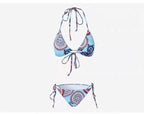 Damen Triangel-Bikini mit verspieltem Mandala-Muster und verstellbaren Bindändern