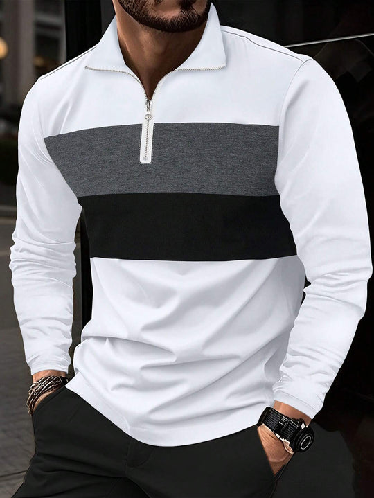 Herren Freizeitpullover mit modernem Reißverschluss R&B