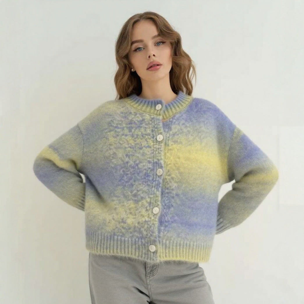 Damen Strickjacke mit knopfbarem Design und luxuriöser Maschenstruktur R&B